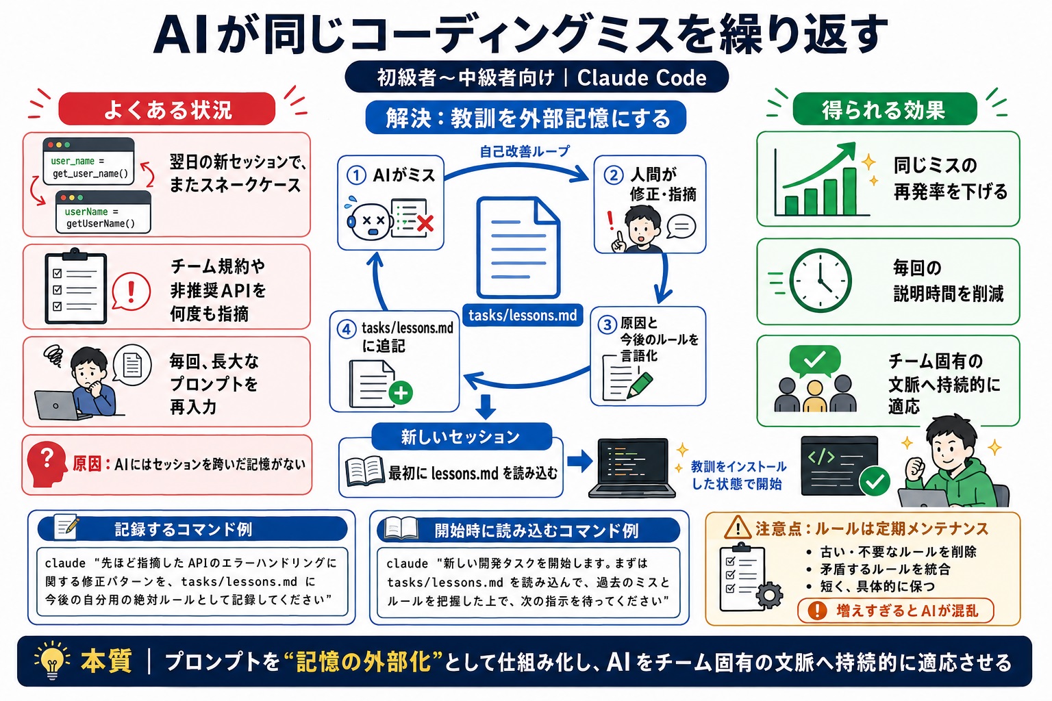 AIが同じバグを何度も出さないようにしたい