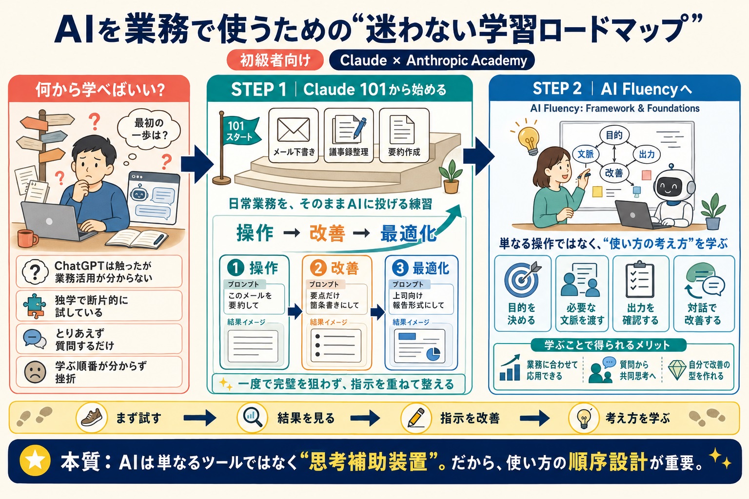 AIを業務で使いたいが、何から学べばいいか分からない