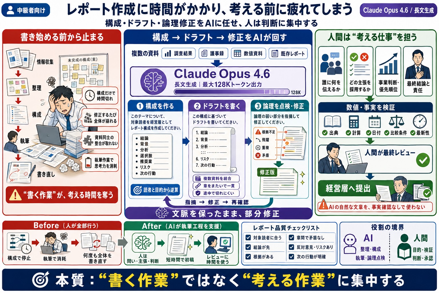 レポート作成に時間がかかりすぎる